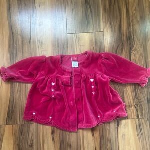 Little Le Top magenta Velvet dress with Heart Details - VINTAGE